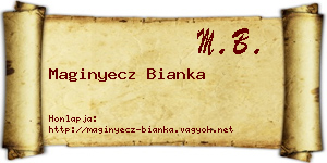Maginyecz Bianka névjegykártya